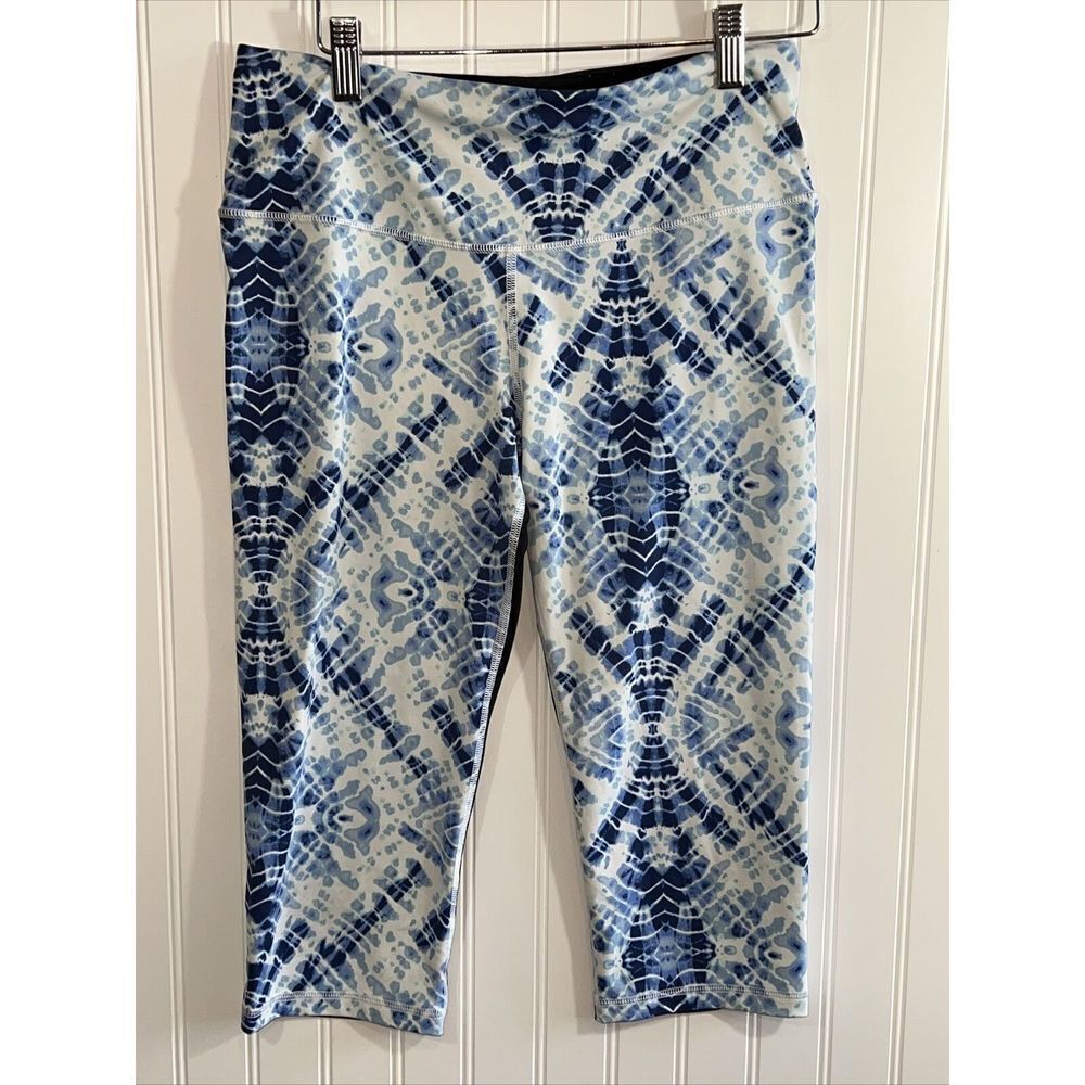 VSX Victoria Secret Sport Cropped Pants Women’s Medium Tye Dye Blues & Black